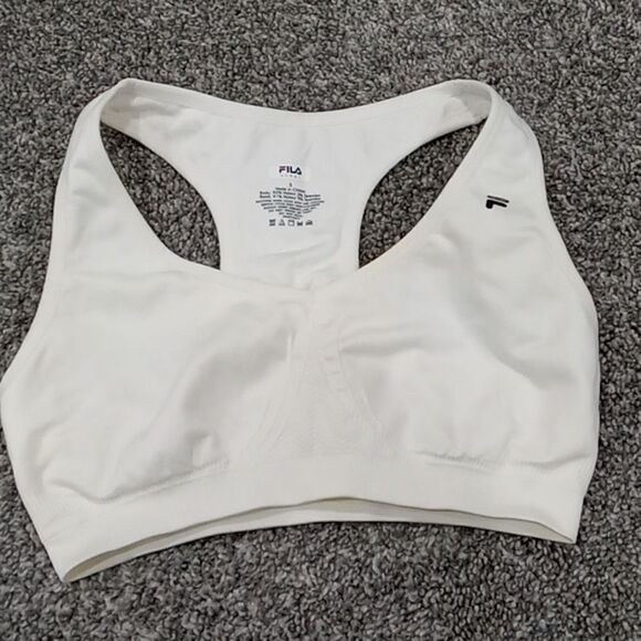 Fila Sport medium impact seamless racerback sportsbra in ivory/cream. Size Small - Picture 1 of 3
